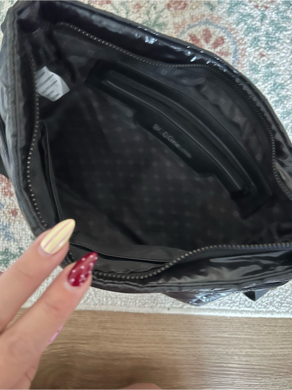 BCBGeneration Black Quilted Patent Crossbody Shoulder Bag - Picture 5 of 5